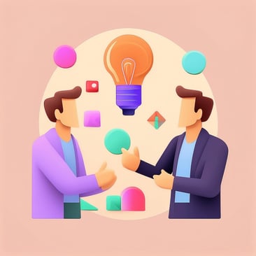 firefly create a simple minimal style illustration of a marketing team brainstorming ideas in an off (1)