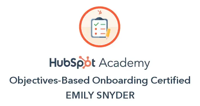 Emily-HubSpot-Objectives-Based-Onboarding-Cert